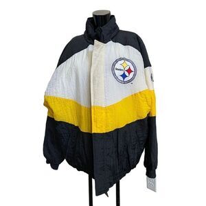 MEN’S AUTHENTIC PROLINE APEX FULL ZIP NFL PITTSBURGH STEELERS JACKET SZ Medium